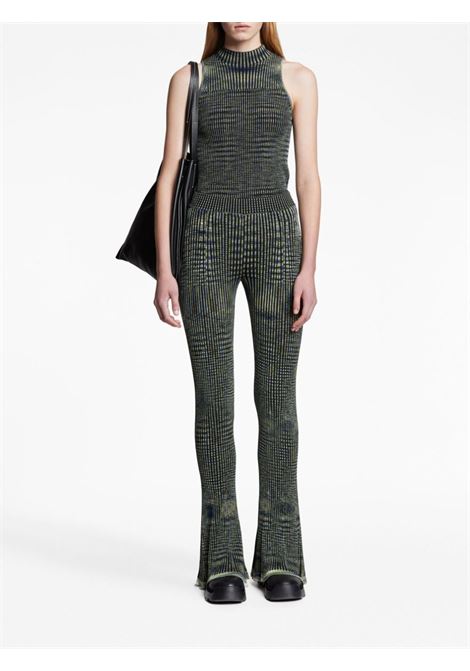 Pantaloni in maglia a coste Space Dye in blu, lime e nero - donna PROENZA SCHOULER WHITE LABEL | WL2337930984